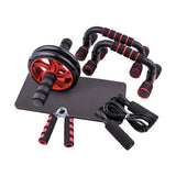 Abdominal Wheel Ab Roller Set Resistance Bands Push Up Stand Bar Home Exercise Bodybuilding Muscle Training Fitness Equipment