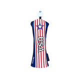 Golf Wood Cover USA Stripes For Driver Fairway Hybrid Waterproof Protector Set PU Leather Golf Headcover Soft Durable Number Tag