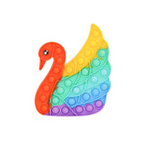 Rainbow Swan Pops Fidget Toy Push Bubble Stress Sensory Toy Relief Simple Hand Game Antistress Toys for Children Free Shipping