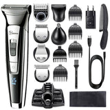 17 piece grooming kit electric shaver for men body shaving machine beard hair trimmer electric razor rechargeable 100-240v