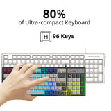 96 Keys RGB Lighting Game Keyboard USB Wired Color Matching Gaming Backlight Keyboards for PC Desktop Laptop Gamers Office