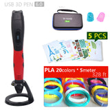 Authentic 3D Pen 3D Print Pen And 1.75mm Pla Filament Christmas Gifts+ Painting Drawings+ Free Shipping 5 v 2A Usb Adapter