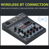 Norshing TG 502 Audio Mixer 4 Channel Stereo Sound Board Console 48V Phantom Power FX Effect Digital  Audio Signal Processor