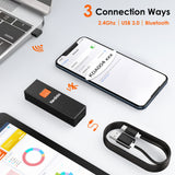 2D Wireless Barcode Scanner Mini Portable Bar Code Scanner 3-in-1 Bluetooth/USB Wired/2.4G Wireless 1D QR Code Scanner Inventory