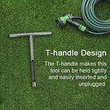 21 Inch Portable Soil Sampler Stainless Steel Soil Sampling Tool Home Garden Lawn Farm Maintenance Tool T-Handle Soil Sampler