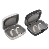 Portable Hearing Aids Case Large Capacity Portable Quadrate Black Hearing Aids Storage Box for Home Outdoor Travelling Health