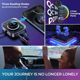 Bluetooth 5.3 FM/AUX Bluetooth Car Adapter 3 Ports PD&amp;QC 3.0 FM Modulator Bluetooth Car Transmitter Car Charger Bluetooth Adapte
