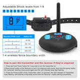 Upgrade Wireless Dog Electric Fence 200m Rechargeable IP67 Smart Training Electric sound Dog Collar for Dog training accessories