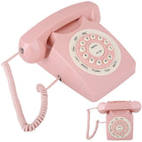 Vintage Telephone Desktop Retro Antique Telephone Old Fashioned Landline Wired Phone for Home Office Phone Black/Pink/Green