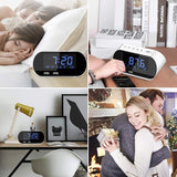 Alarm Clock Radio, FM with Sleep Timer, Dual USB Port Charging, Digital Display,with Dimming,Adjustable Volume (White)