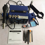 NEW Saike 952D Hot Air Gun + Soldering Iron 2in1 Power 760W BGA rework station welding table ,Many gifts