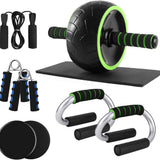Large AB Roller Set with Push-up Rod Sliding Disc Rope Skipping Hand Exercise Knee-protector Home Gym Exercise Set  ab machine
