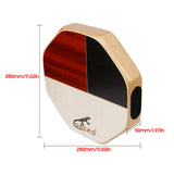 GECKO SD6 Cajon Hand Drum Black Wood Cajon Drum High Bongo Percussion Instrument with Carrying Bag Portable for Travel Camping
