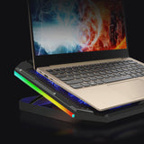 RGB Laptop Cooler 12-17 Inch 5 Fan Gaming Laptop Cooling Pad Dual USB Port Adjustable Laptop Stand Mute Cooling Fan