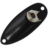 2X Boat Style 1/4 Inch Loaded Guitar Output Mono Jack Plug Socket Plate for Stratocater Style Electric Guitar, Black