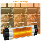 1500W Infrared Patio Heater Wall-Mounted Electric Heater with Remote Control  FP10081US-SL