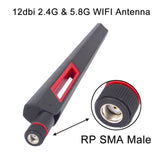 10PCS 12dbi Dual Band WIFI Antenna 2.4G 5G 5.8Gh RP SMA Male/SMA Male Antennas Amplifier WLAN Router Antenne Booster