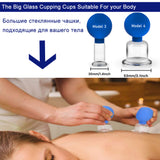 4Pcs Glass Suction Cup Facial Massage Set Vacuum Cupping Rubber Head Anti Cellulite Massager Jar Slimming Cans Body Care Therapy