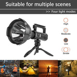 Rechargeable Spotlight Flashlight High Lumens,Led Searchlight with Tripod and USB Output,Handheld Spotlight for Camping
