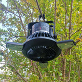 New Solar Camping Light Portable Rechargeable Camping Fan with LED Lamp Black Color Dropshipping