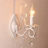 Retro Loft wall lamp white black iron crystal deco wall lighting fixture forbedroom restaurant aisle pub cafe Lantern sconce