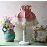Girls Bedroom Table Lamp White PInk Blue Princess Lace Lampshade Wood Desk Lighting Bedside Lamp Book Reading Table Lamp D94