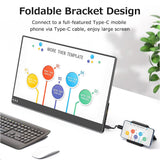 13.3 inch Portable Monitor IPS Screen 3840*2160 Resolution with Integrated Foldable Bracket Wide Compatibility