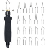 Dual Carving Pyrography Pen Wood Embossing Burning Tool Adjust Temperature Electric Soldering Iron Station Welding Equipment