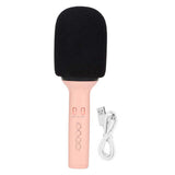 Bluetooth Karaoke Mic Multi Functional Portable Handheld Wireless Speaker Microphone with LED Light for PC Smartphone Home Party