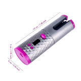 Cordless Auto Rotating Ceramic Hair Curler USB Rechargeable Curling Iron LED Display Temperature Adjustable Curling Wave Styer
