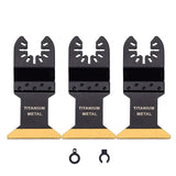 3Pcs Oscillating Multitool Blade Metal Set Titanium Multi-Tool Accessories For Wood Furniture Components