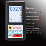 Portable Geiger Counter Multifunctional Nuclear Radiation Detector Personals Dosimeter Marble Detectors Beta Gamma X-ray Tester