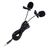 SOONHUA 3.5mm Microphone Lapel Clip Mic With Capacitor Technology Dual-Head Microphones For Smart Phone