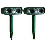 2PCS Solar Repellent Cat Repeller Scarer Dual Ultra Deterrent Garden Animal Chaser