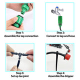 50M Self Automatic Garden Watering System Water Drip Irrigation System Plant Watering Kit Irrigation Drippers Mist Set