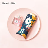Vintage UV Protect Floral Women Rain Umbrella Chic Pink Rose Three Folding Girl Durable Portable Umbrellas Automatic Rain Gear