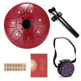 6 inch 7-Tone Steel Tongue Drum Mini Hand Pan Drums with Drumsticks Percussion Musical Instruments