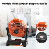 Portable Camping Fan with LED Lights, USB Powered Battery Table Fan for Desk, Tent Fan for Outdoor, Home, Office, Travel