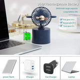 Desk Fan, USB Fan Rechargeable, Automatic Rotating Table Fan, Mini Cooling Fan Desk Fan Allow Multi-Angle Adjustment