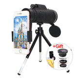 40X60 Zoom Telephoto Lens HD Monocular Telescope Phone Camera Lens For iPhone Xs XR Samsung + Fisheye Wide Angle Macro 3In1 Lens