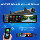 2K Dash Cam Dual Lens Recording Dashboard Camera Super Night Vision - WDR Built-In Wi-Fi BT Car DVR ,11.26&quot; Wide Screen