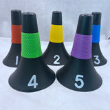 10Pcs/Set Basketball Training Barrel Obstacle Cone Football Training Horn Barrel Non-Slip Durable Training Supplies