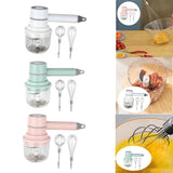 Egg Whisk Handle Wireless Garlic Blender 3 Speeds Lightweight High Power Foamer Jam Blender Puree Milk Frother Food Blender