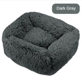 Pet Beds Long Plush Dog Bed Square Solid Color Puppy Beds Mat for Little Medium Large Pets Supplies Winter Warm Bed Cat Cushions