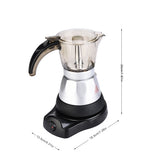 150ml/300ml 3-6 Cups 480W Electric Espresso Moka Pot Detachable Kitchen Stovetop Coffee Maker