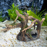Small Aquarium Fish Tank Landscape Pavilion Tree Decoration Accessory Mountain Cave