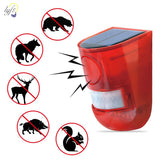 Solar Sound Alert Flash Warning Sound &amp; Light Alarm Motion Sensor 110 Decibels Siren  Strobe Security Alarm System for Farm
