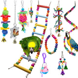 PipiFren 10 Packs Bird Perch Toys And Parrot Stand Swing Cockatiel Toys Accessories african grey parkiet speelgoed