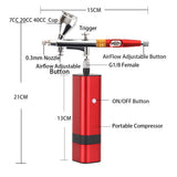 Upgraded Airbrush Kit Portable Auto Mini Air Brush Gun With Compressor Quiet For Art Cake Nail Model Painting Tattoo Manicure