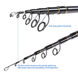 LEO Flame Sea Rod Fishing Rod Lure Rod 1.8-2.7M Carbon Anti-slip Telescopic Fishing Rod Portable Telescopic Folding Fishing Rod